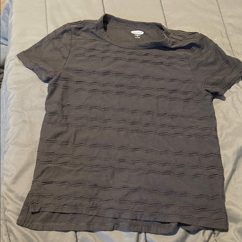 Old Navy Charcoal Textured Short Sleeve Tee